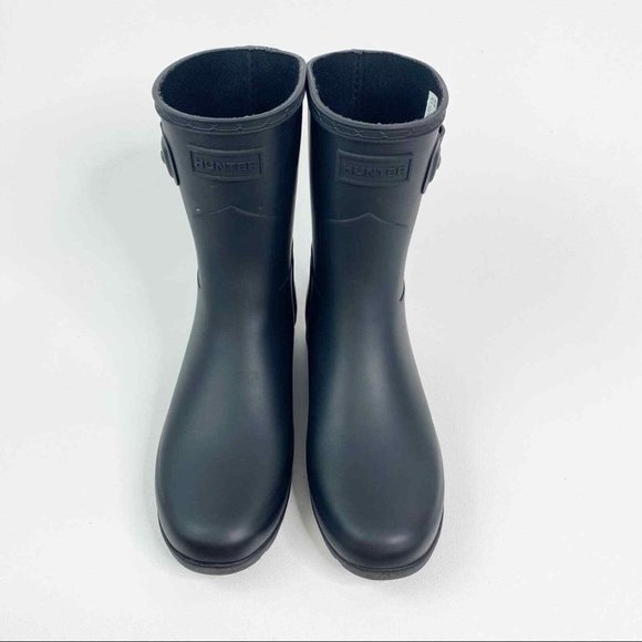 New Hunter Refined Short Rain Boot Black Round Toe Waterproof Breatheable - Picture 2 of 10